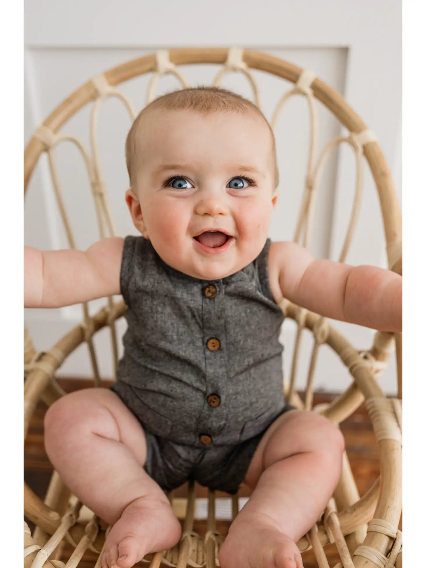 Black Chambray Romper