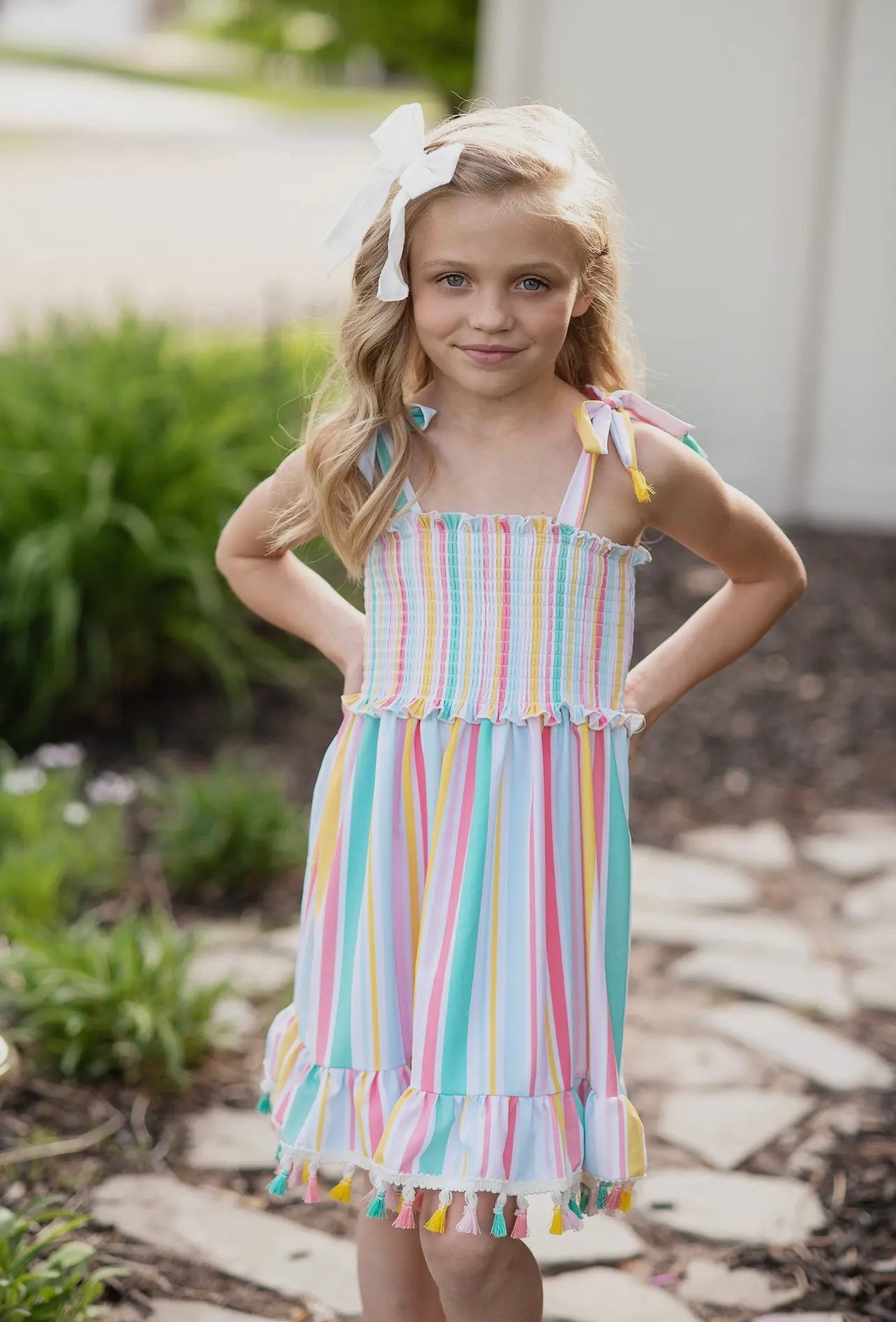 Striped Tassel Dress