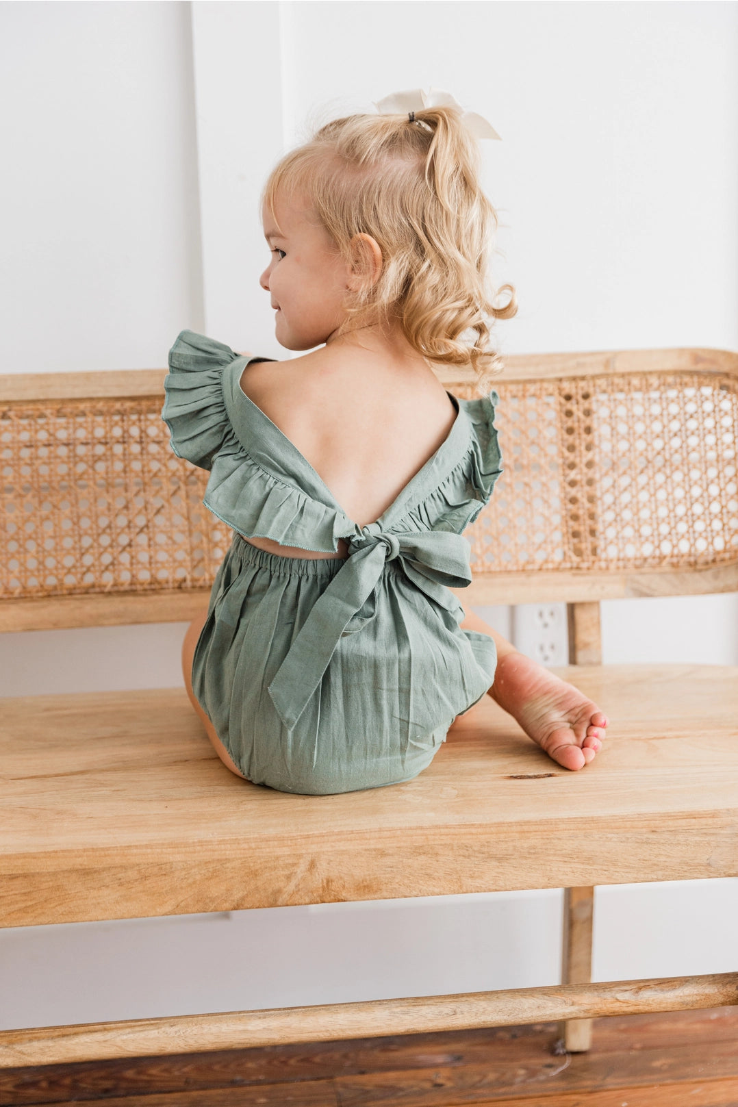Sage Ruffle Romper
