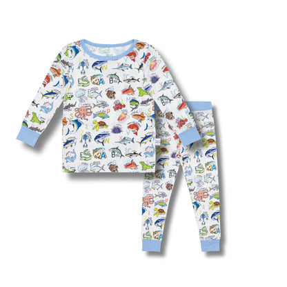 Blue ABC Two-Piece Pajama Set