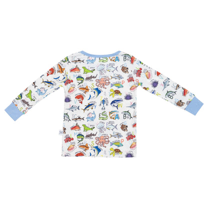 Blue ABC Two-Piece Pajama Set