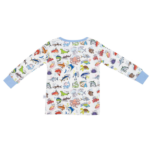 Blue ABC Two-Piece Pajama Set