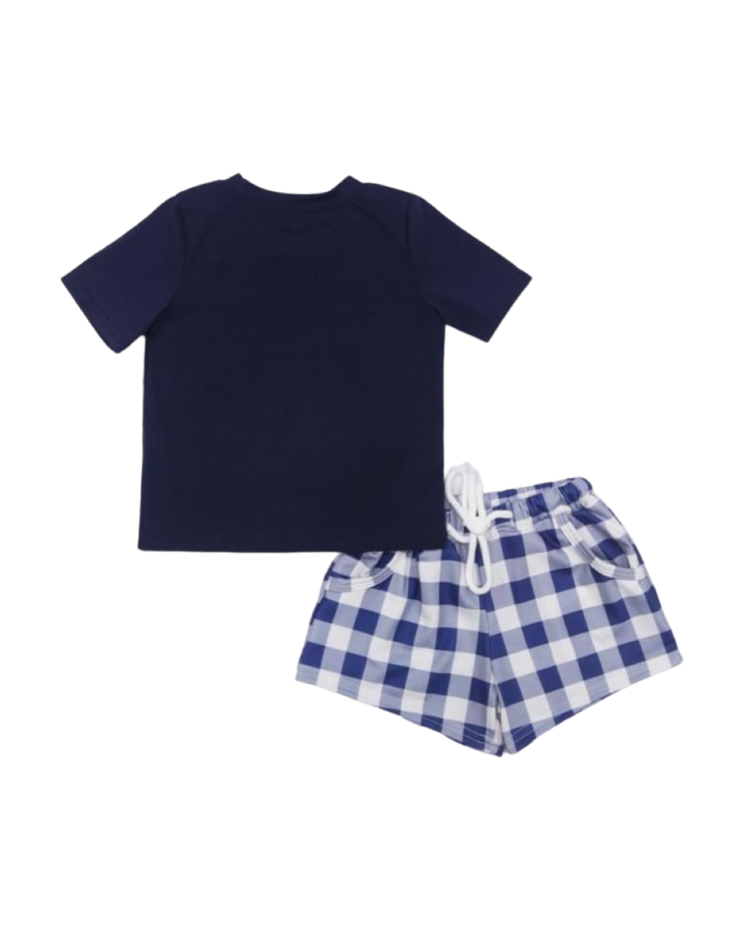 Navy Gingham Short Set