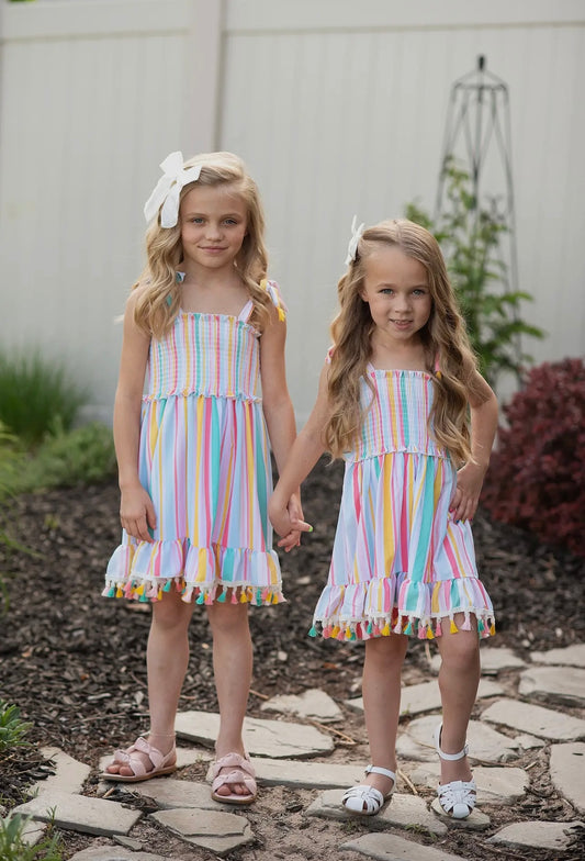 Striped Tassel Dress