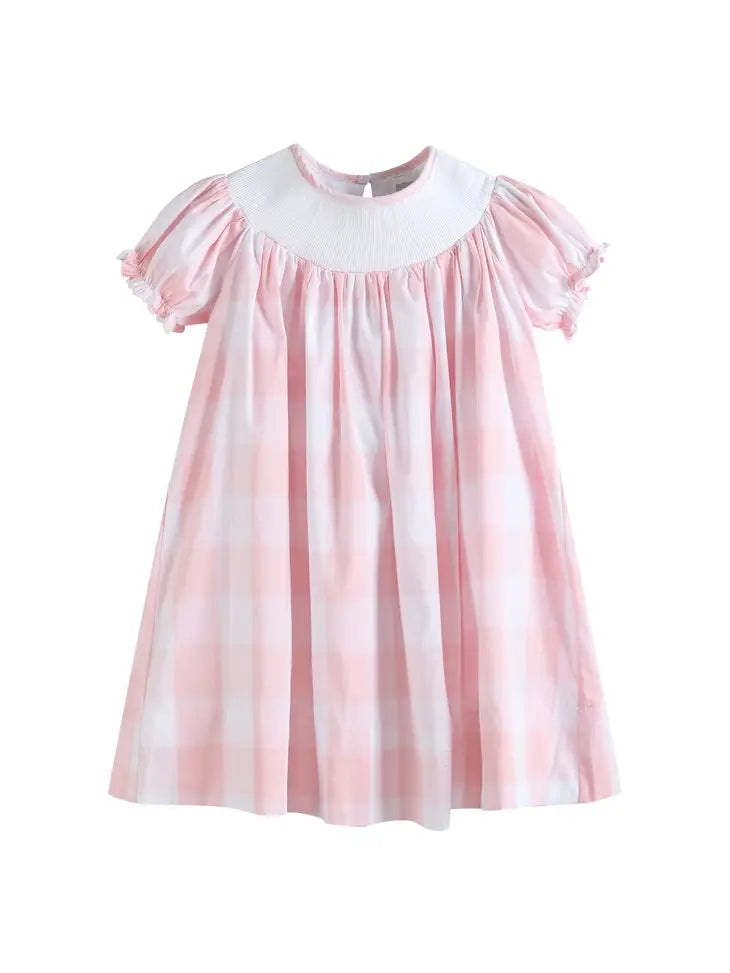 Pink Smocked Bishop Dress