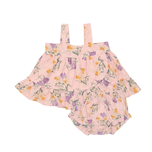 Floral Ruffle Top & Bloomer Set