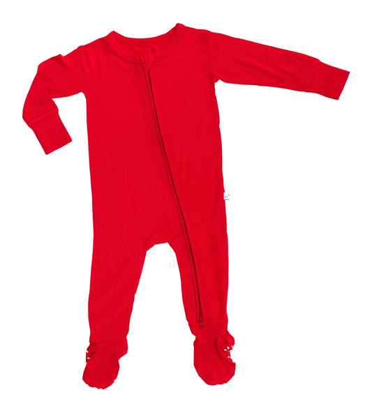 Red Zippered Footie