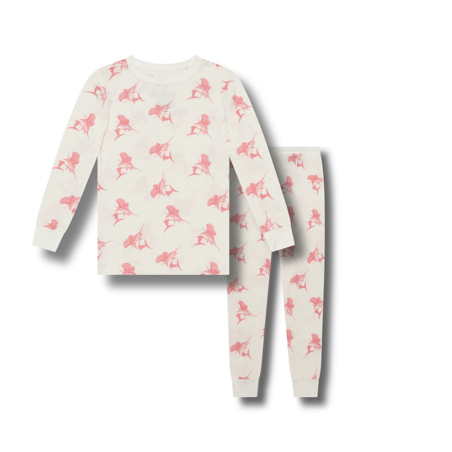 White/Pink Sailfish Two-Piece Pajama Set