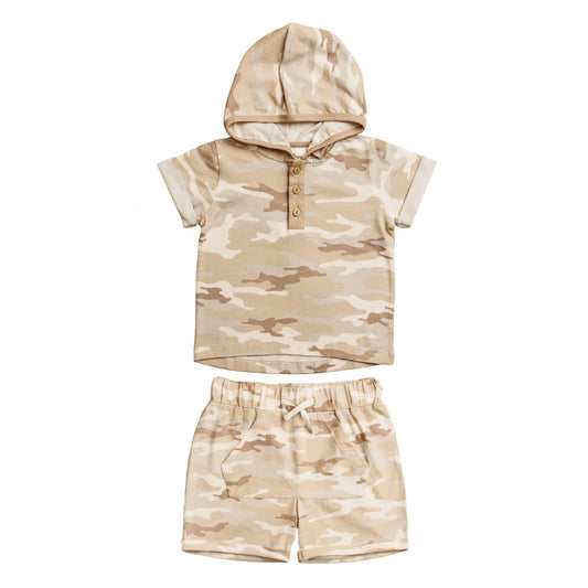 Hooded Henley Tee Set