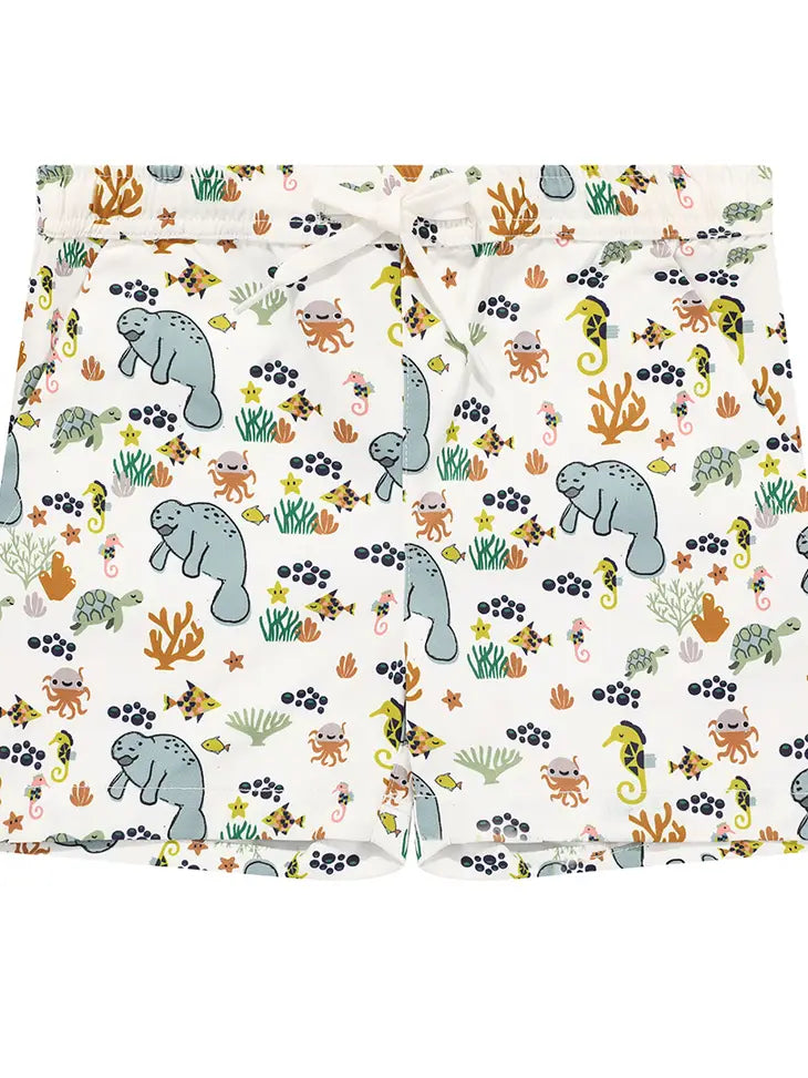 Manatee Sea Animals Boys Swim Trunks