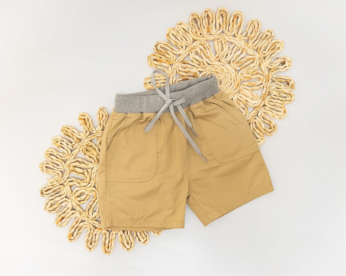 Tan Poplin Shorts