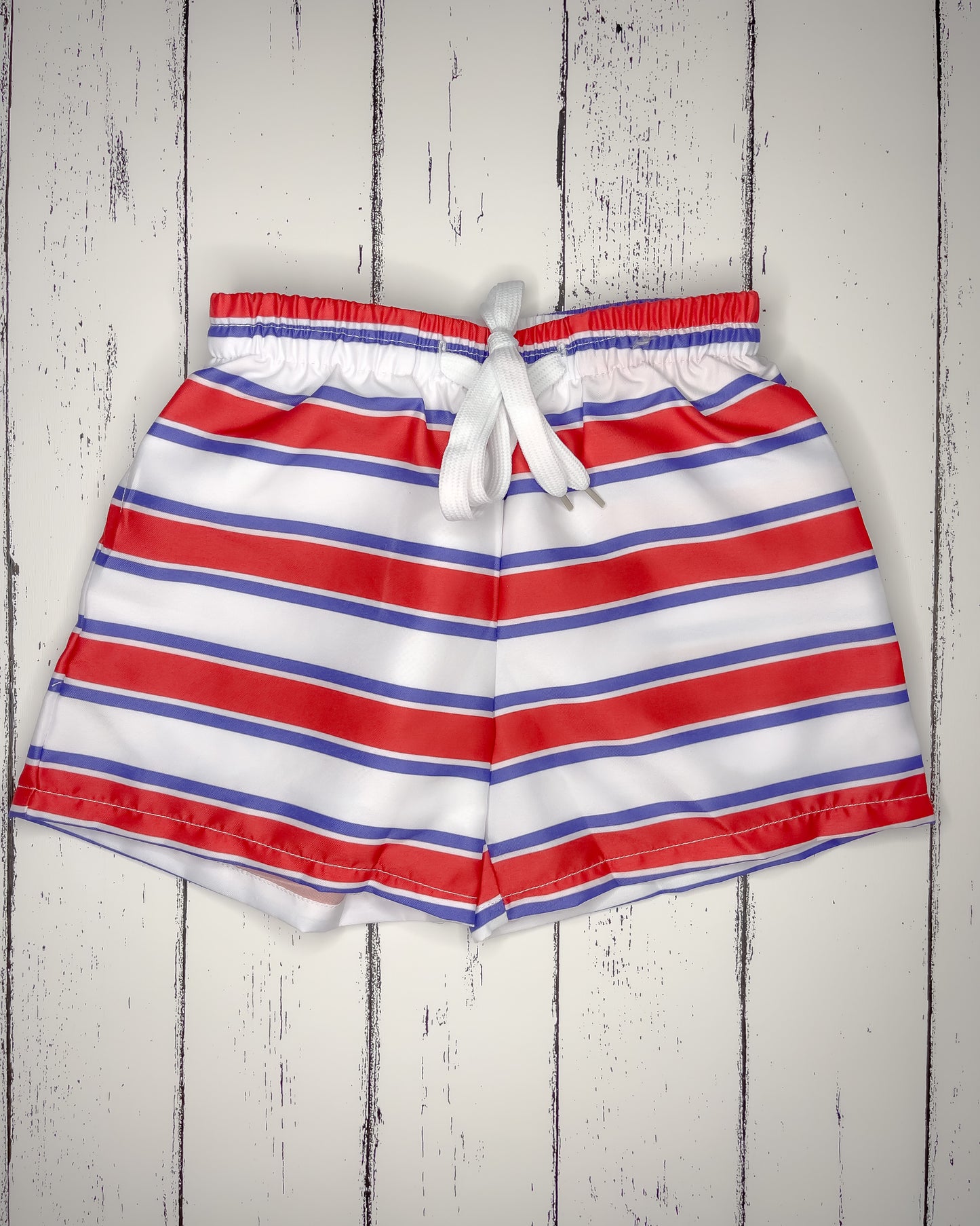 Red White & Blue Boys Swim Trunks